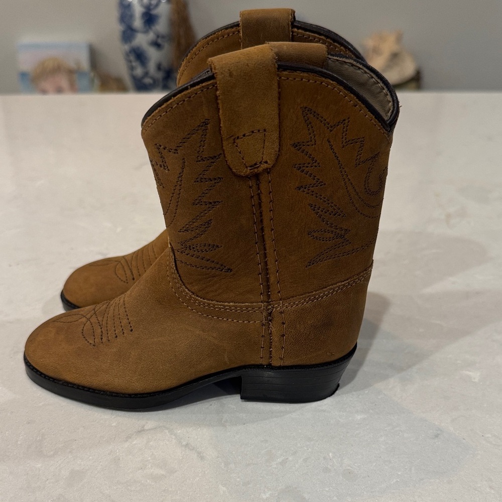 Pocono Western Brown Kids Cowboy Boots Size 7